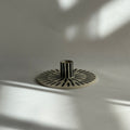 ljusstake med breda ränder från sagu keramik